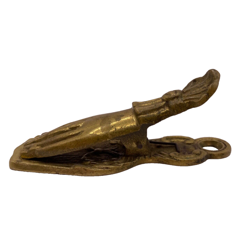 Vintage Brass Left Hand Letter/Paper Holder/Clip Made in Japan 4.75 Inches - Picture 7 of 13